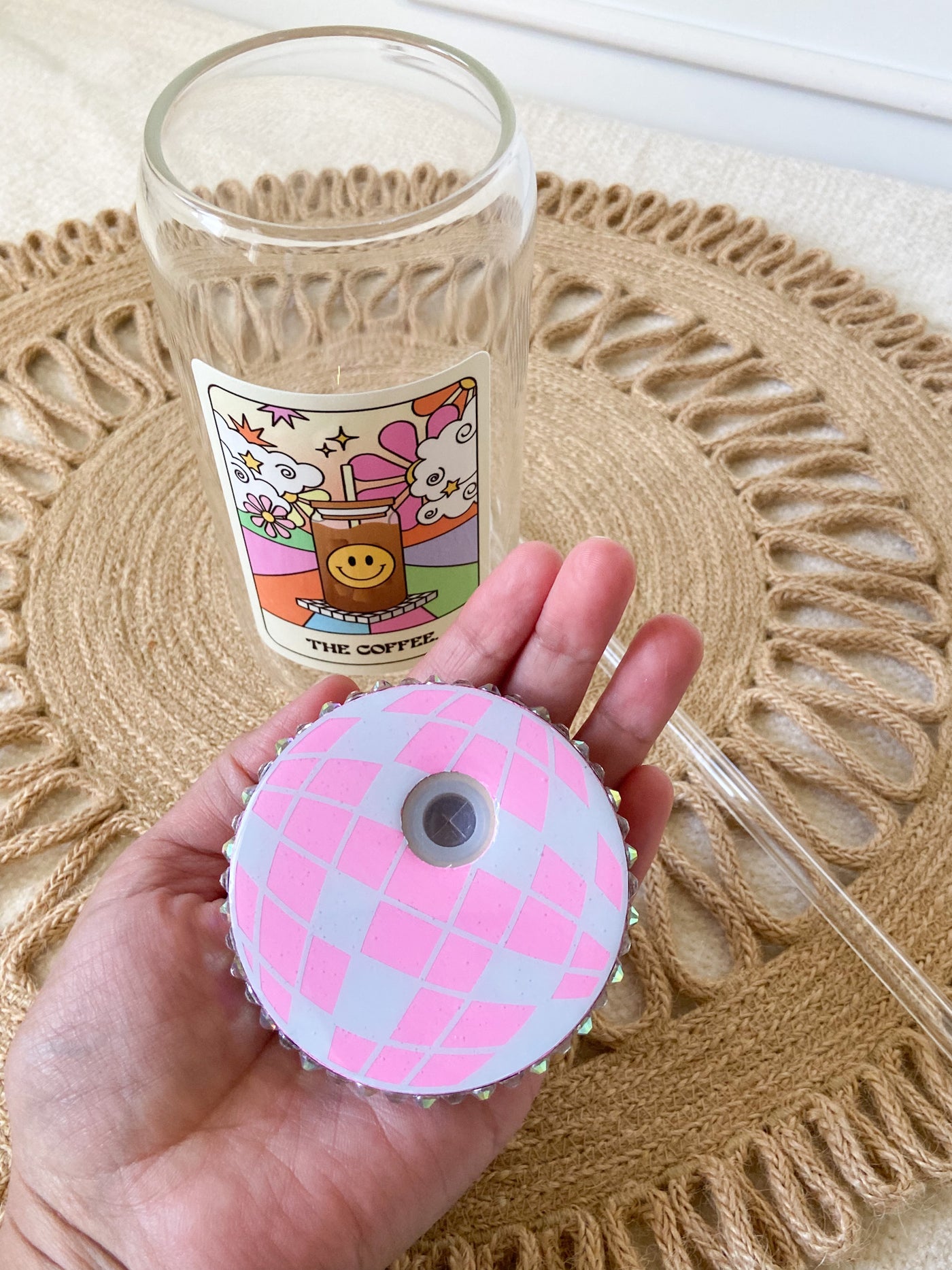 Retro Groovy beer can glass