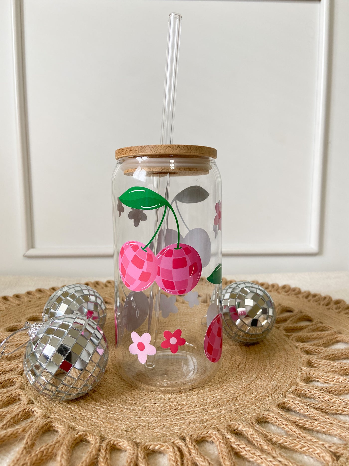 Retro Cherry beer can glass