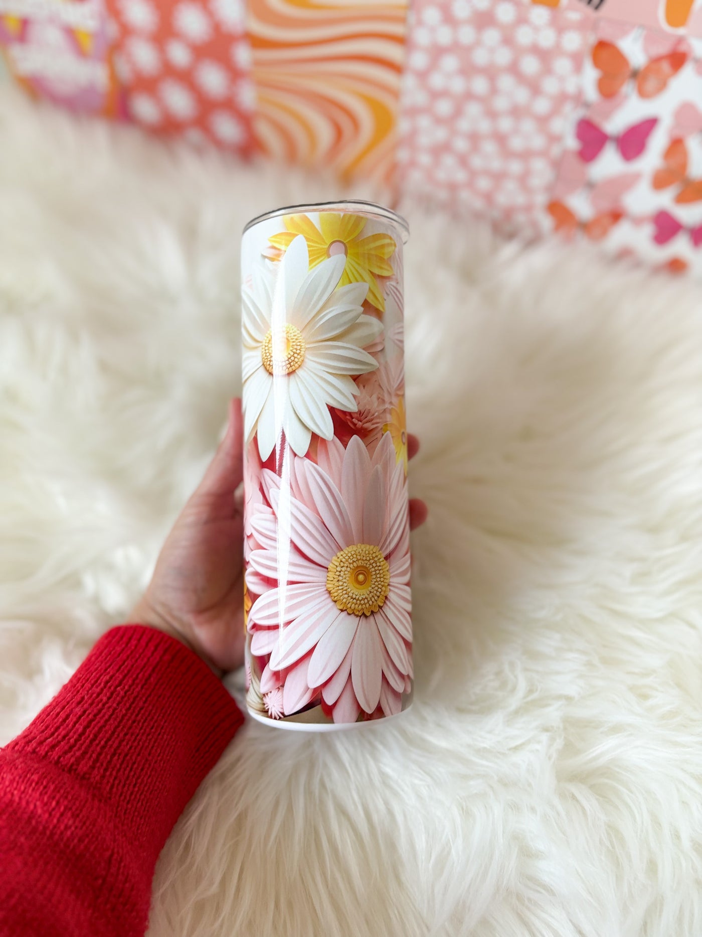 3D flower 20 oz stainless steel tumbler