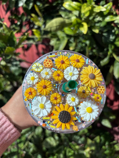 Sunflower Bumble Bee Snow globe Tumbler, Snow Globe Tumbler